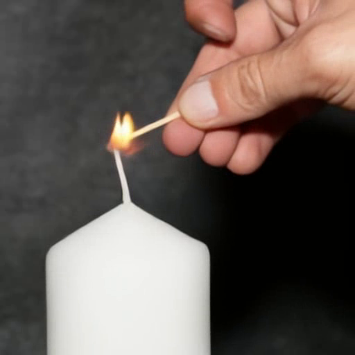 Low opacity candle midpoint frame with a rightward RGB prompt arrow