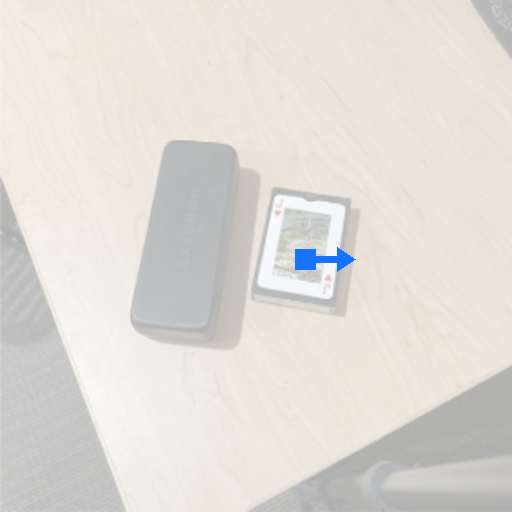 Sparse rightward optical flow prompt on the card deck