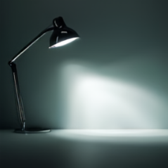 Desk lamp lifted target frame used as an RGB prompt