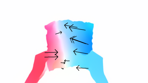 Densified inward paper deformation flow