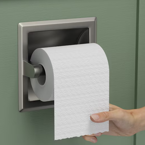 Toilet paper input frame