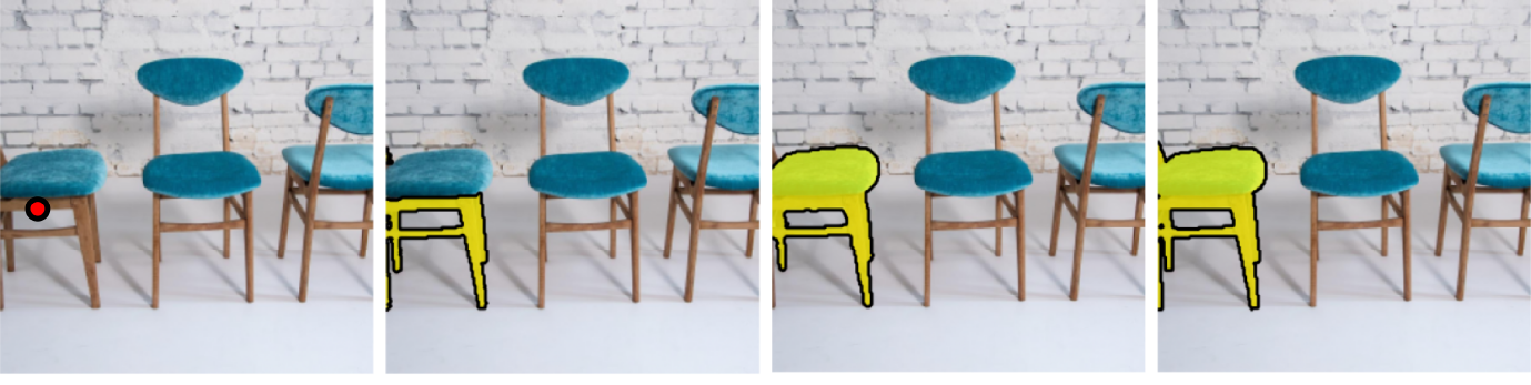 Point-prompted movable object segmentation comparisons
